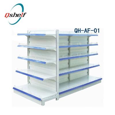 China Single Sided Perforated Back Panel Supermarket Gondola Shelf For Tools And Display Rack for sale