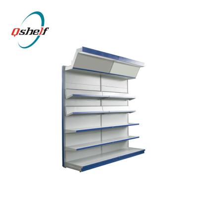 China Singer-sided metal book shelves / shelving / gondola store display racks for sale