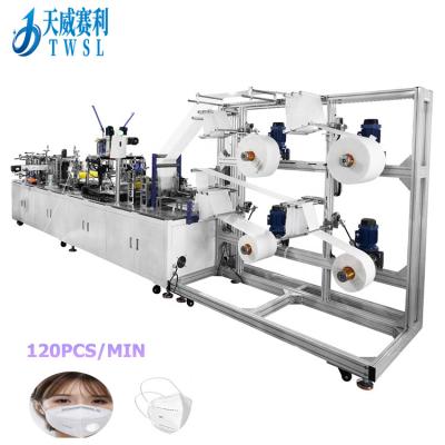 China 24 hours fully automatic production high precision without deviation Tianwei factory 120Pcs/Min KN95 high quality mask making machine n95 super wear resistant ffp2 kn95 mask mask product for sale