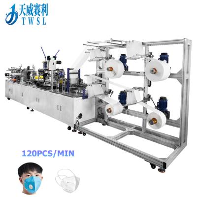 China 24 hour full automatic production high precision without deviation European popular hot sale full automatic folding type TWSL KN95 N95 3D surgical face mask making machine for sale