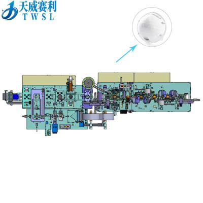 China Factory direct sales TWSL automatic face mask machine factory direct sales 1860 KN95 cup n95 cup automatic mask production line for sale