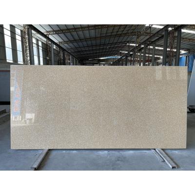 China Easy To Install And Maintain Light Yellow Plate , Granular Glass Quartz Marble Plate , Artificial Quartz Plate for sale