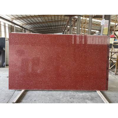 China Easy To Install And Maintain Big Slab Synthetic Red Quartzite Slab Porphyry Red Quartzite Slab for sale