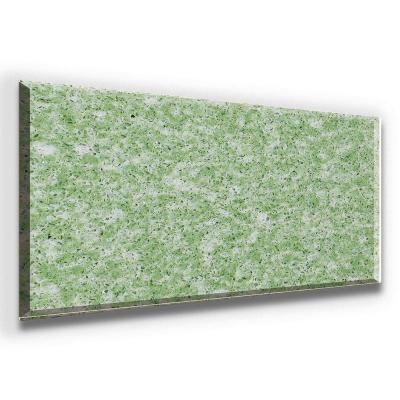 China Easy To Install And Maintain Custom Polished High Gloss Green Stain Synthetic Artificial Quartzite Slabs for sale