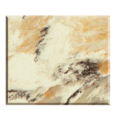 China Easy To Install And Maintain Super Quality Patterned Hotel Wall Decoration Artificial Quartz Slab For Kitchen Countertops for sale