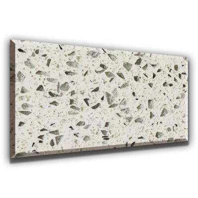 China Easy To Install And Maintain Shimmer Flooring White Artificial Quartz Stone for sale