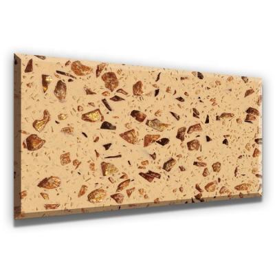 China Easy To Install And Maintain Hot Sale Products Sparkle Beige Agglomerated Quartz Stone Slab for sale