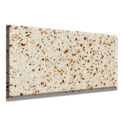 China Easy To Install And Maintain Shimmer Flooring White Artificial Quartz Stone for sale