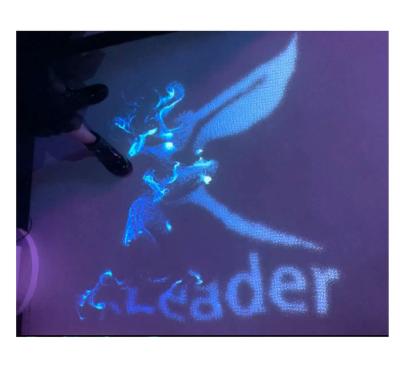 China interactive projection floor 3D logo for indoor somatosensory advertising particle display dynamic digital art games 4*3m for sale