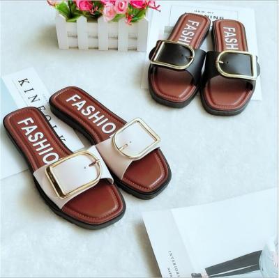 China CHEAP Cheap Price Amazon Fast Selling New Summer Women's Shoes Square Buckle Fashion SUPER Soft Sandals Home for sale