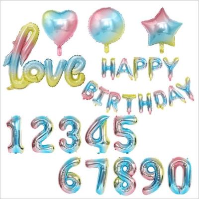 China Gift Toy Hang Happy Birthday Foil Banner Balloons Letter Happy Birthday Foil Balloons for sale