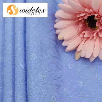 China Other High Quality Blue Lenzing Ecovero 60S 81GSM Jacquard Rayon Fabric Beautiful Solid And Print For Dress for sale