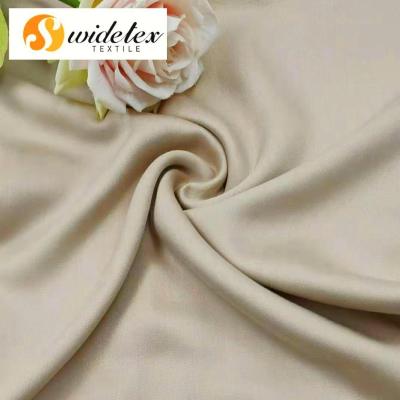 China Eco-friendly Eco-friendly Smooth Solid And Print Lenzing Ecovero Satin 60S 106GSM Rayon Fabric For Dress for sale