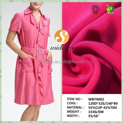 China Eco-friendly cupro plain weave tencel fabric and textile for fashion dress for sale