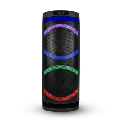 China LED Flashing light feiyang Big Power Dual 6.5Inch Party DJ Karaoke Audio With Flame Light PRO Wireless Portable Speaker for sale