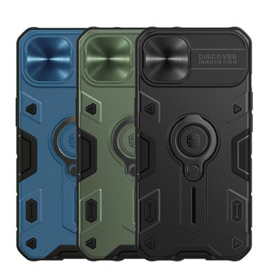 China Shockproof For iPhone 12 /13 CamShield Armor Phone Stand Case Impact Resistance Phone Case Camera Protective Mobile Phone Case for sale