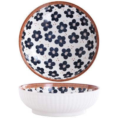 China 9-Inch Large Rattan Viable Creative Ceramic Soup Bowl for sale