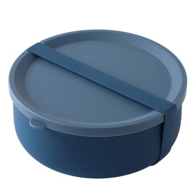 China 22OZProtective Sustainable Non-Slip Outdoor Silicone Snap-Tight Strap, Reusable Lunch Container Ceramic Bento Box Bowl With Lid for sale