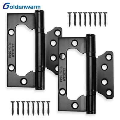 China Modern Home Use Wooden Door Stainless Steel Butterfly Flush Hinge With Flat Edge for sale