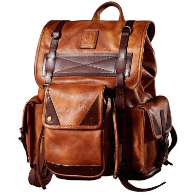 China High quality popular waterproof vintage men leather design backpacks manufacturers leather backpacks for sale