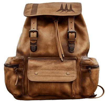 China HMS Waterproof Fashionable Custom Made Men Leather Rucksack Bags Fashion Luxury Waterproof Rucksack Backpack for sale