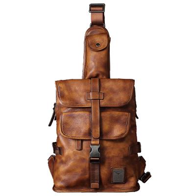 China Vintage Cowhide Leather Rucksack Bags Men's Backpack Genuine Leather Custom Genuine Leather Manufacturer for sale