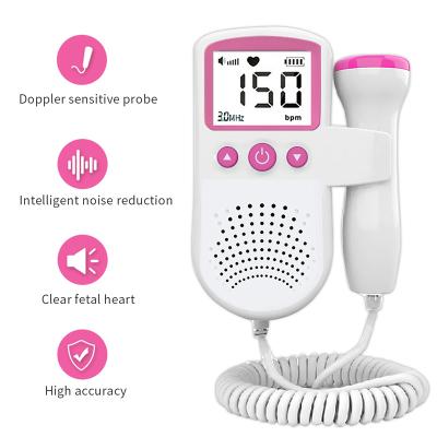 China Hot Sale 3.0MHz Doppler Fetal Heart Rate Monitor Home Clinic Hospital For Pregnant Handheld Fetal Doppler for sale