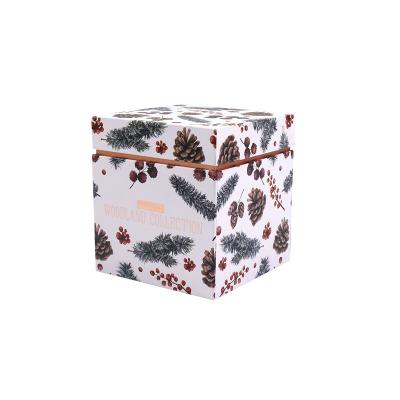 China Disposable Custom Logo Printed Christmas Promotional White Square Box For Candle for sale