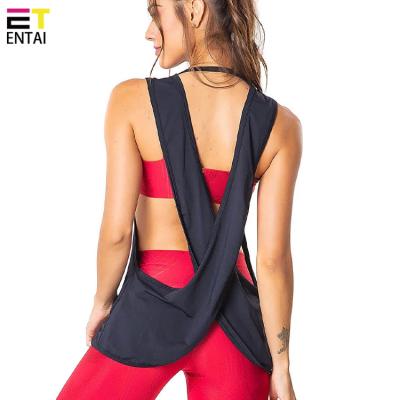 China QUICK DRY personality women tank tops fiber women workout sports tops fitnss yoga black bamboo tank top for sale