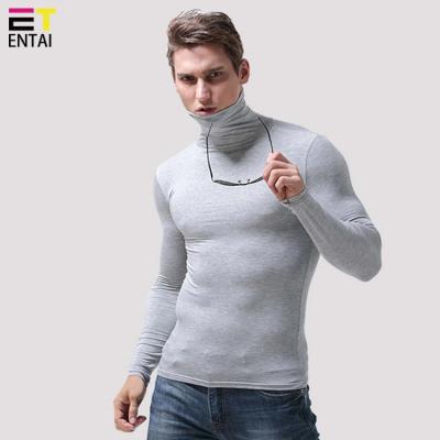 China Gym Print QUICK DRY Tight Fitted T Shirt With Roll Neck In Gray Long Sleeve Fitness Custom Mens T Shirt for sale