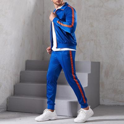 China Wholesale Breathable Sports Workout Jacket And Pants Wholesale Side Stripe Gym Tracksuit Men's Sportswear for sale