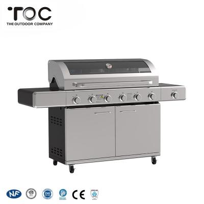 China Easily Assembled China Supply Outdoor Garden Stainless Steel 4 Caster Gas BBQ High End Grill for sale