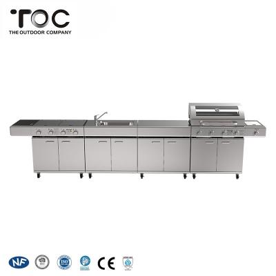 China Easily Assembled Luxurious Modular Stainless Steel Buffet Design BBQ Grill Small BBQ Gas Grill for sale