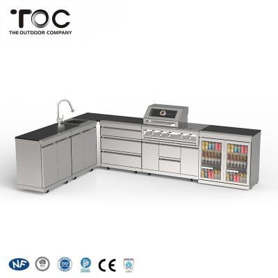 China Easily Collected Top Selling Free Standing Commercial Outdoor Kitchen Stainless Steel Buffet And BBQ Grill for sale