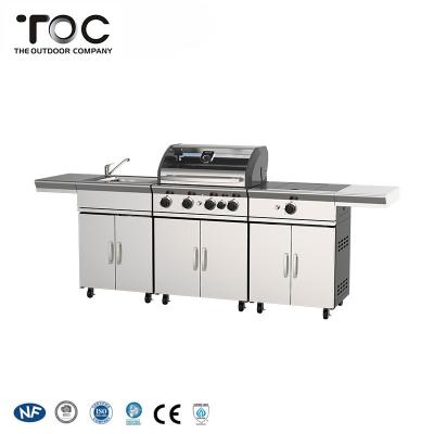 China Easily Assembled High Quality Modern Outdoor Stainless Steel Buffet BBQ Grill BBQ Gas Grill for sale