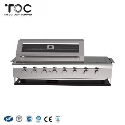 China Easily Assembled Hot Selling Multiple Burner Automatic Outdoor Garden Table Rotisserie Built In BBQ Gas Grill for sale