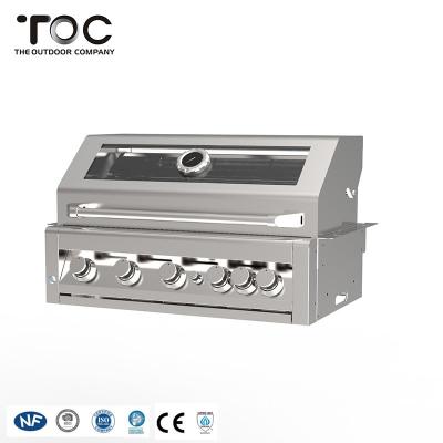 China Easily Assembled Stainless Steel Table Top Automatic Ignition 5 Burners Gas Built-in BBQ Grills BBQ Grill for sale