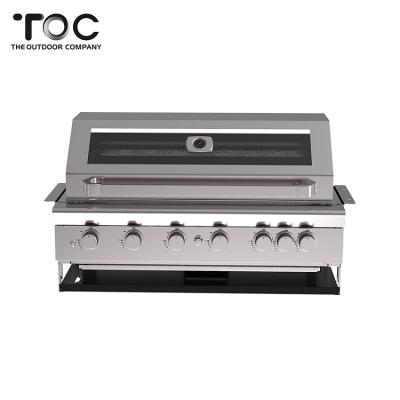 China Easily Assembled Good Quality Kitchen Built In BBQ Grills Full Stainless Steel 6 Burners Outdoor BBQ Gas Grills for sale