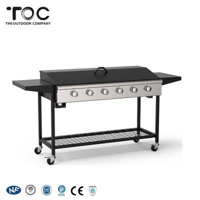 China Easily Assembled Auto Ignition Portable Commercial Smokeless BBQ Grill Stainless Steel Plancha BBQ Gas Flat Grill for sale