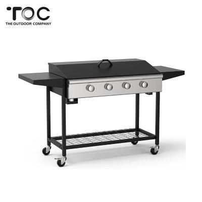 China High Quality 4 Burner Outdoor Commercial Grill Plancha BBQ Grill Easily Assembled Portable Gas Grill for sale