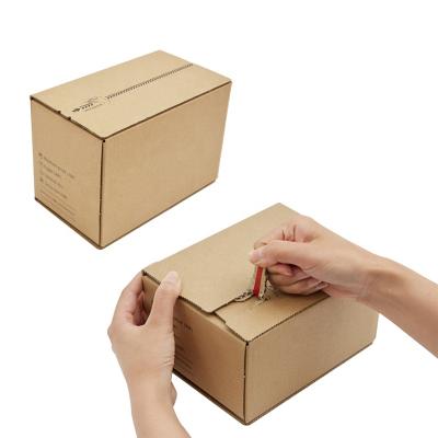 China Recyclable Custom Logo Zipper Shipping Box For Goods Corrugated Cardboard Self Seal Packing Paper Classic Express Reusable Moving Cardboard for sale