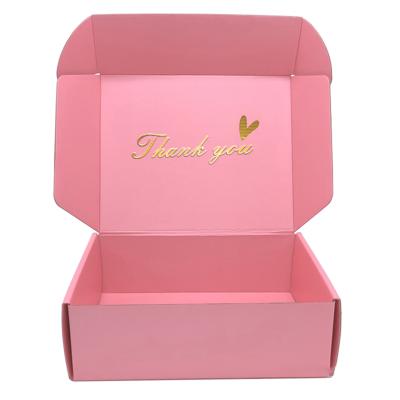 China Fancy Recyclable Pink Corrugated Cardboard Caixa Para Envio Custom Printed Sustainable Tuck Top Box For Subscription Paper Shipping Courier for sale