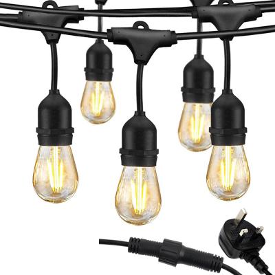 China New Next 48FT S14 E27 UK Plug Garden Decoration Led Light Bulb String Lights Outdoor for sale