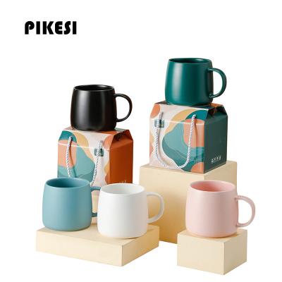 China Viable Sale Wholesale Logo Customization Drinkware Hot Color Glazed Ceramic Coffee Mug With Gift Box for sale