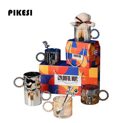 China Viable Hot Sale Gift Set Drinkware Coffee Mug Milk Cup Event Souvenir Glass Mug With Bear Napkin for sale