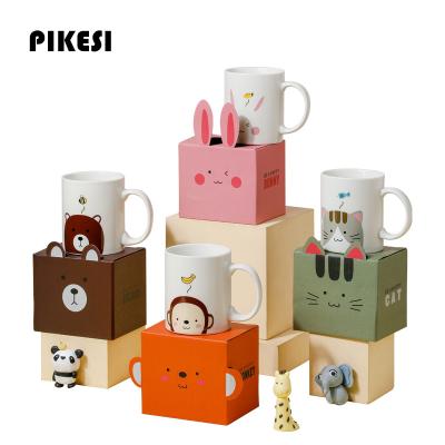 China Cute Drinkware Activity Gift Logo Customization Ceramic Coffee Mug Viable Hot Sale Bear Coffee Mug Milk Cup Color Box Package Gift for sale