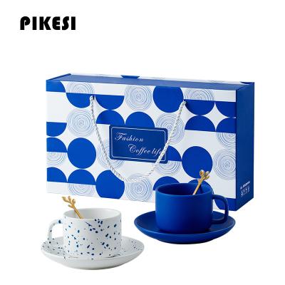 China Nordic Viable High Quality Wholesale Porcelain Tea Cup Set Custom Ceramic 250ml Coffee Cup And Saucer For Brunch for sale