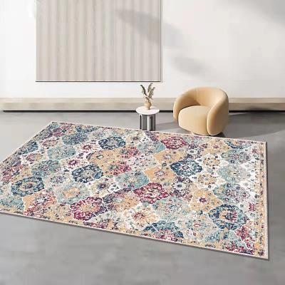 China Modern Style Washable Washable Printed Polyester Rug And Blankets Living Room Carpets Anti-Slip Persian Blanket for sale