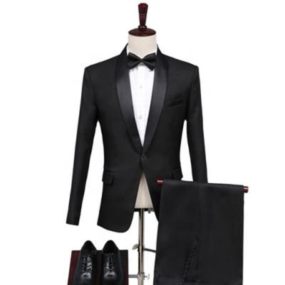 China New Groom Anti-Wrinkle Wedding Dress Male Host Singer Both Black Pieces Sets Best Man 60% Viscose Button White Single Breasted Suit for sale