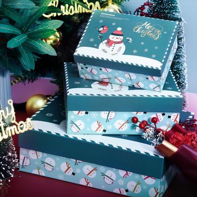 China Recyclable Custom Foldable Logo Christmas Printing Cardboard Paper Box Christmas Gift Packaging Box for sale